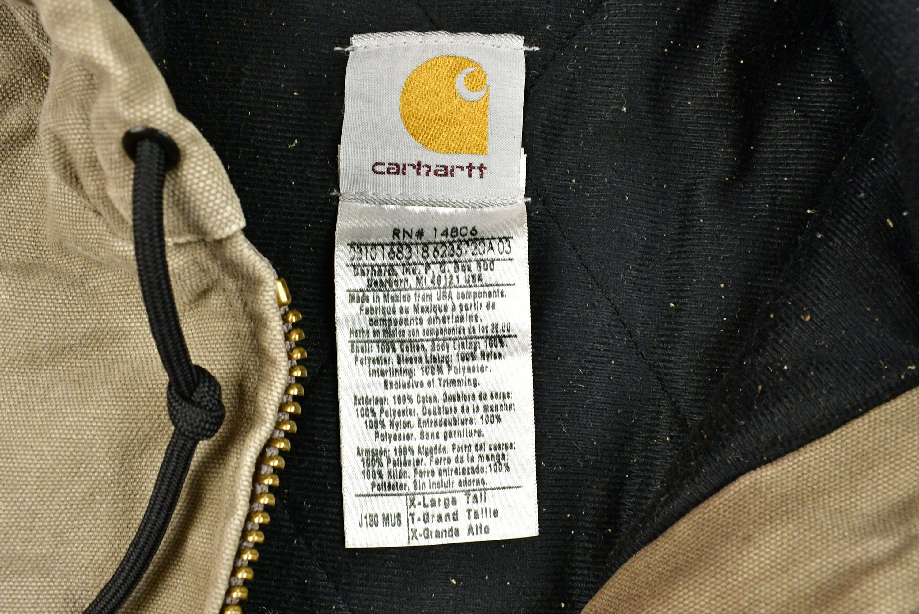Vintage 80's Carhartt Hooded Work Jacket Men's XL Tall - Image 5