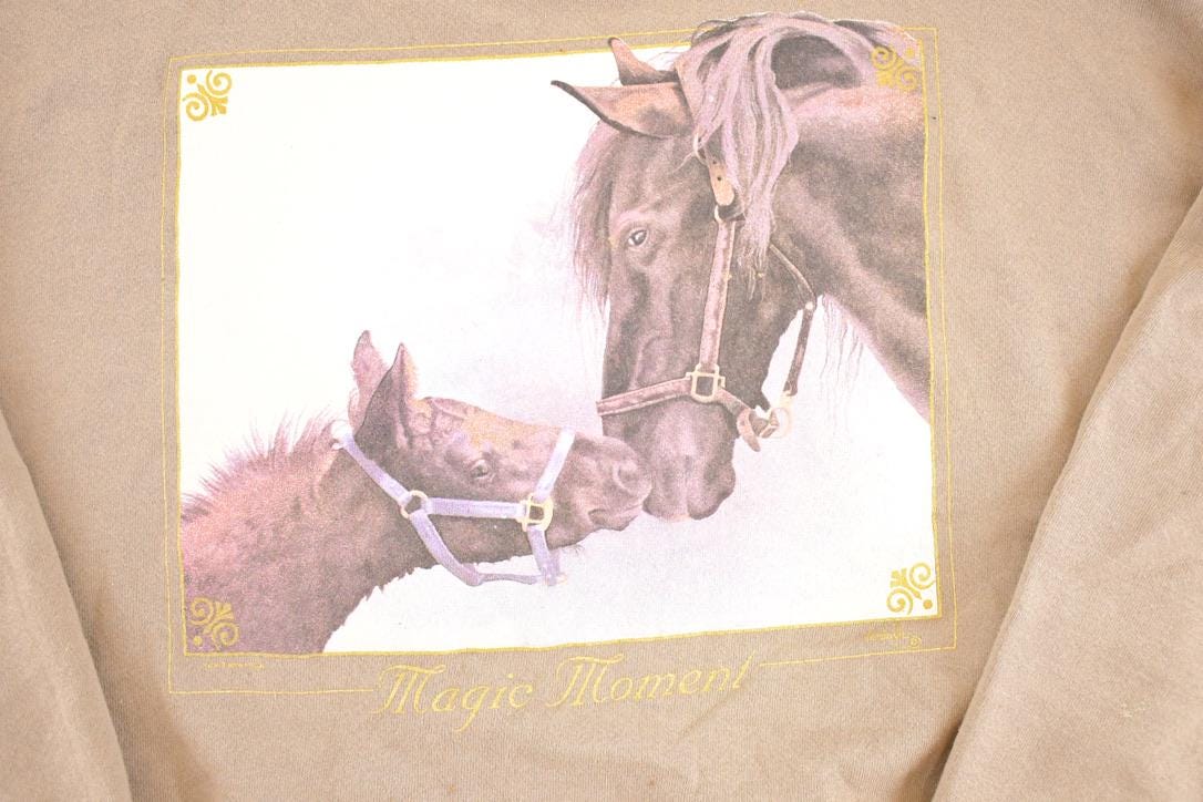 Vintage 90s Mama Horse Graphic Sweatshirt, Women's XL - Image 3