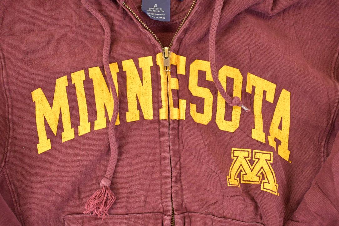 Vintage Y2K Minnesota Full Zip Champion Reverse Weave Hoodie Sweatshirt Mens S - Image 3