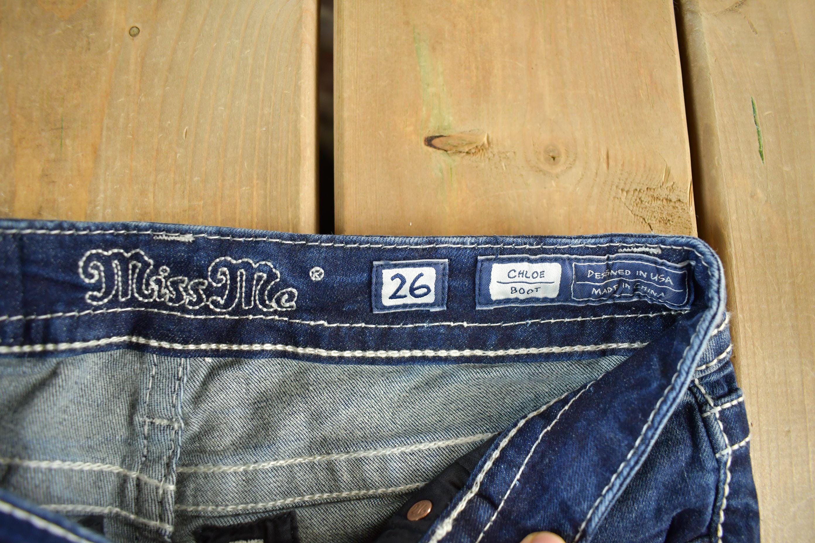 Vintage Y2K Miss Me Bedazzled Chloe Bootcut Low Rise Jeans Women's S 28 x 33 - Image 4