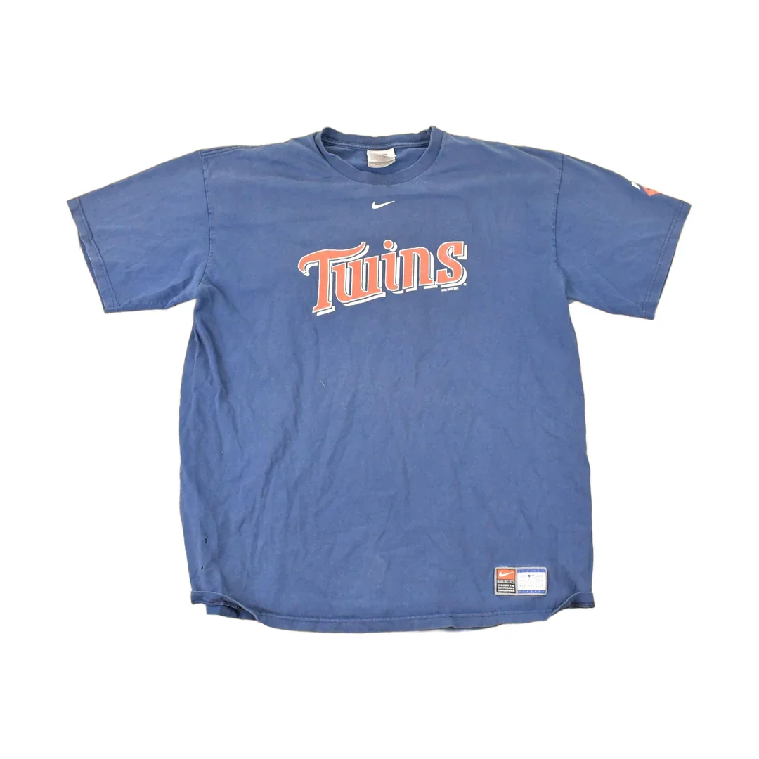 Vintage Y2K Nike Minnesota Twins Centre Scoosh MLB T-Shirt Men's XL
