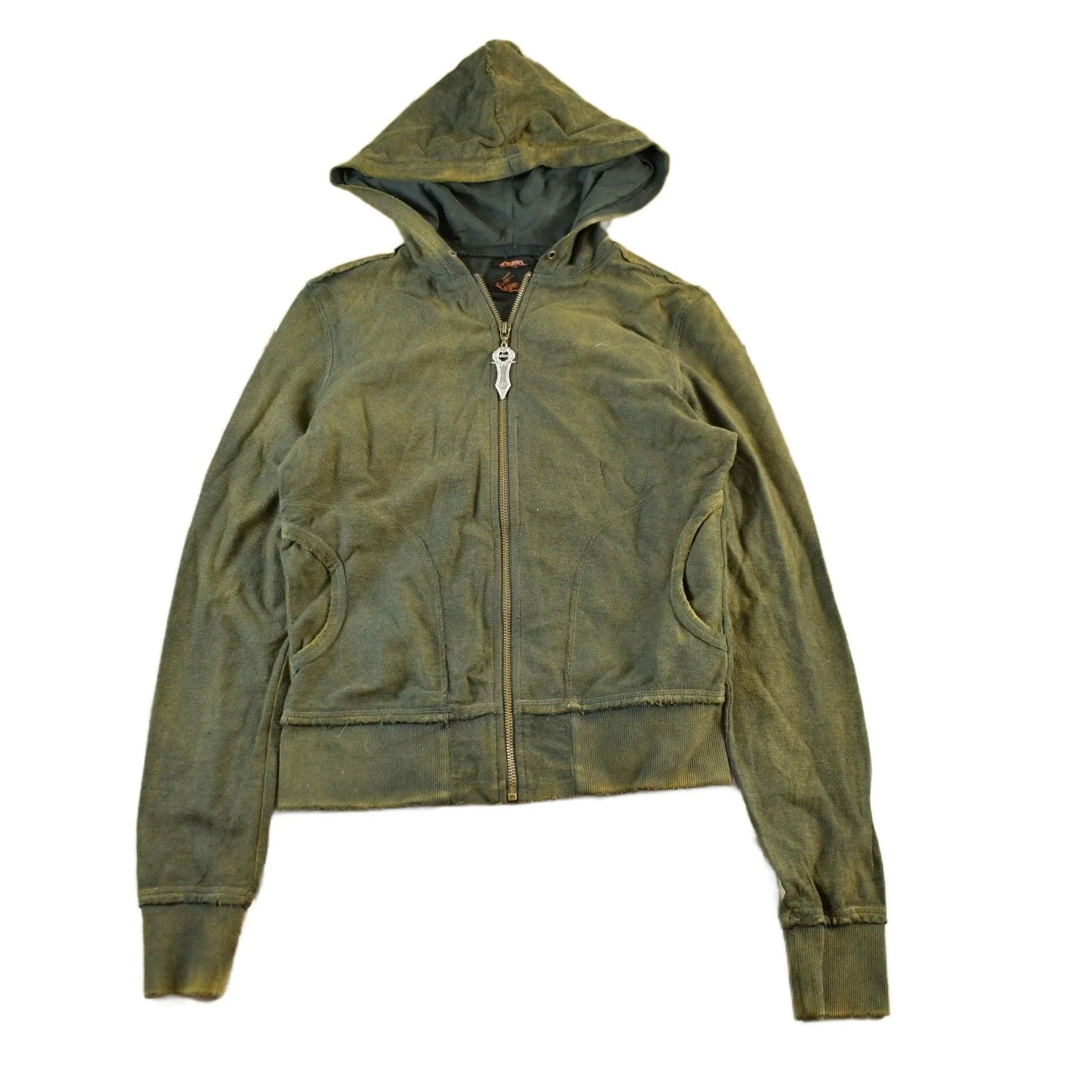 Vintage Y2K Overdyed Full Zip Hoodie Women's Small
